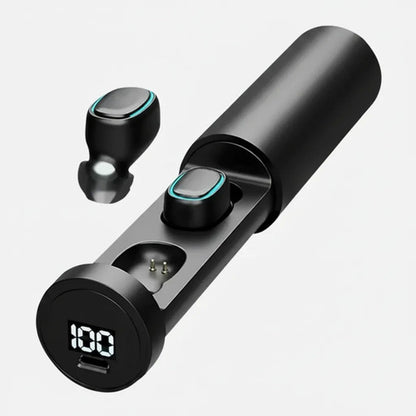 Auriculares Bluetooth Tws Con Pantalla Lcd Y Estuche Carga Negro