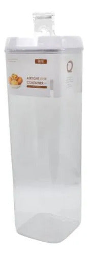 Contenedor Recipiente Alimentos Hermético Acrílico 1.2l Blanco