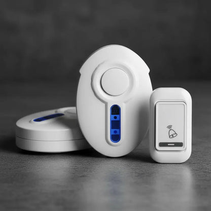 Timbre Inalambrico Doble Receptor Anti-interferencias Remoto Blanco