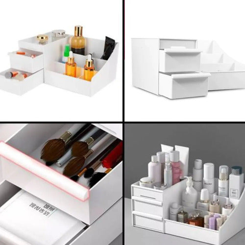 Organizador Para Maquillaje Cosmeticos Accesorios Plastico Blanco