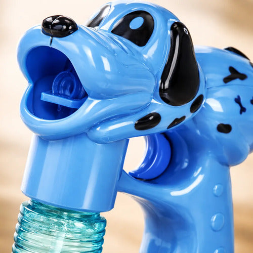 Pistola Lanza Burbujas Automática Perro Luz Música Infantil Azul