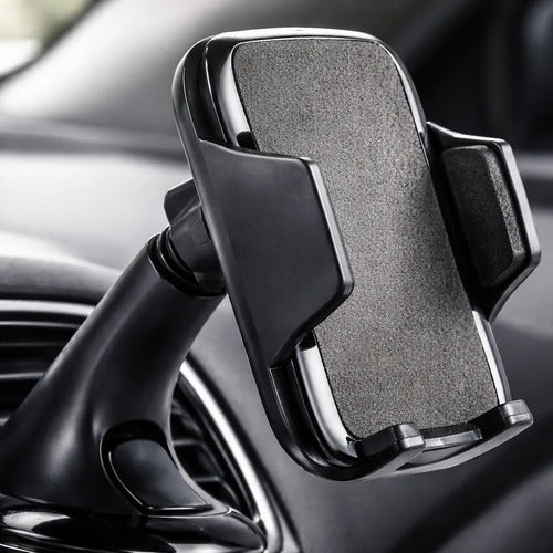 Soporte Porta Celular Auto Parabrisas Tablero 360 Ajustable Negro