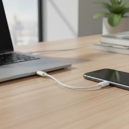 Adaptador Cable Usb Tipo C A Plug Jack 3.5 Audio Auriculares Blanco