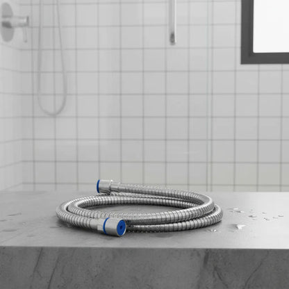 Manguera Flexible Ducha Pvc Reforzada Acero Inoxidable 2mts Plateado