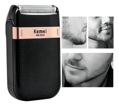 Afeitadora Kemei 2024 De Láminas Inalámbrica Para Rostro Y Cuerpo Negro