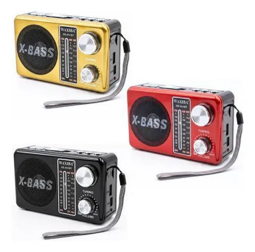 Radio Portátil 3 Bandas Am Fm Sw Bluetooth Linterna 3 Bandas Rojo