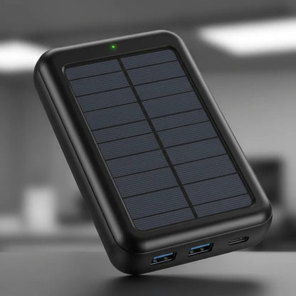 Cargador Portatil Solar Inalambrico 10000 Mah Tipo C Android Negro