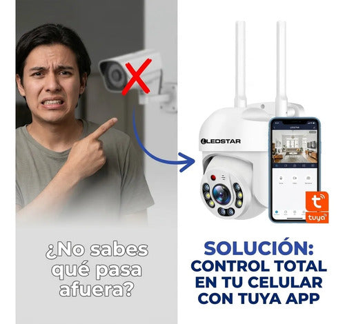 Camara Seguridad Wifi Exterior Interior Seguimiento Micro Sd Blanco