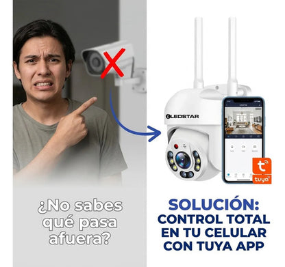Camara Seguridad Wifi Exterior Interior Seguimiento Micro Sd Blanco