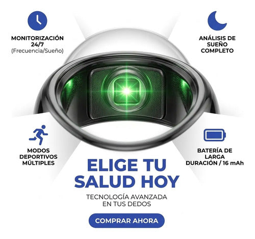 Anillo Inteligente Monitoreo Sueño Talle 12 Ios Android Negro 12