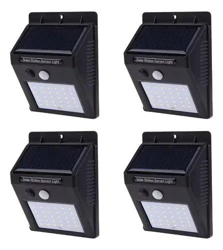 Luz Led Exterior Solar Panel Aplique Con Sensor Movimiento Plafon 30 Leds Farol Detecta Movimiento Luz Para Jardin Entrada Casa Estructura Negro Levys Bazar