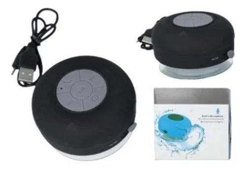 Parlante Resistente Al Agua Bluetooth Para Ducha Con Ventosa Negro