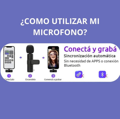 Microfono Solapero Inalambrico X2 Usb Tipo C Android Ios Negro