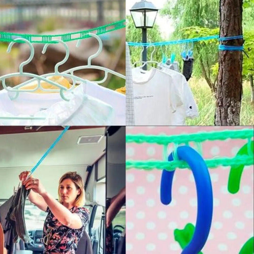 X2 Cuerda Para Ropa Elastizada Para Perchas Aleatorio