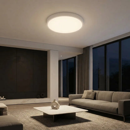 Panel Led Redondo 24w Luz Cálida 3500k 28cm Plafón Blanco