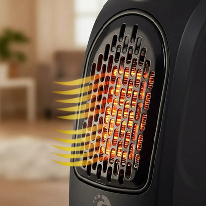 Mini Calefactor Electrico Ceramico Display Enchufe Directo Negro