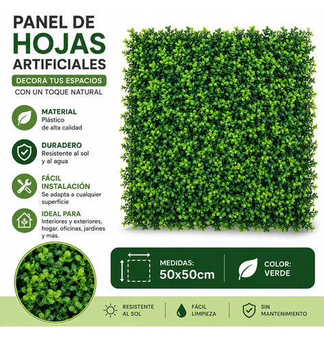 Panel Muro Artificial Decorativo Hojas Verde Jardin Pared Hojas / Muro Verde Artificial Verde