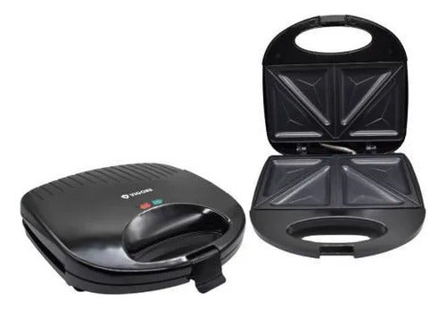 Sandwichera Tostadora Electrica Antiadherente Placas Grill Negro