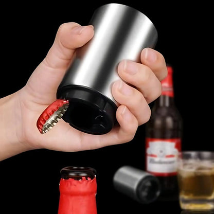 Destapador Tapas Botellas Magnetico Abre Botella Plateado