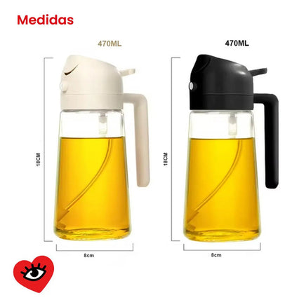 Rociador Aceite De Vidrio Aceitera X2 Doble Pico Veoquiero