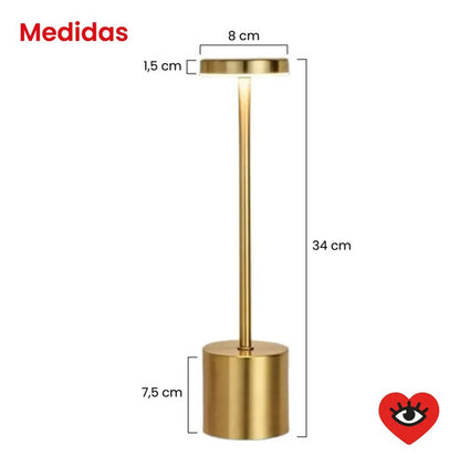 Lampara Luz Gold Led Velador Usb Touch Recargable Tactil Angosta Dorada Veoquiero Dorado Blanco