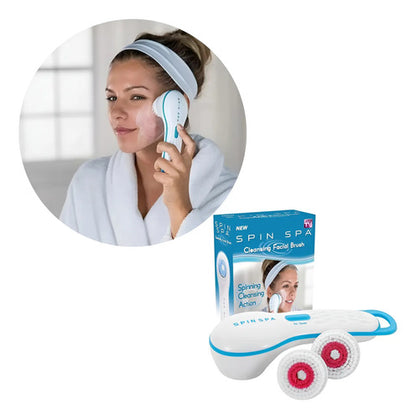 Cepillo Limpiador Facial A Pila Con Cepillos Intercambiables Blanco