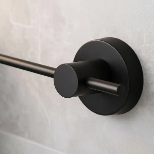 Soporte Rollo Papel Higienico Portarrollos Baño Pared Negro Negro