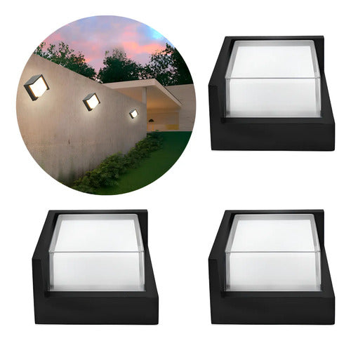 Set X3 Foco Pared Aplique Exterior Lampara Luminaria