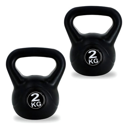 Pack De 2 Pesa Rusa Mancuerna Ejercicio Gym 4 Kilos Total Negro