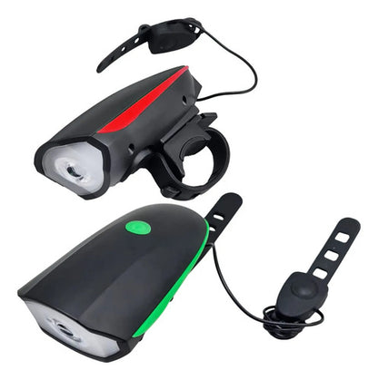 Foco Luz Frontal Led Bicicletas Sirena Fuerte Tres Modos 140 Negro
