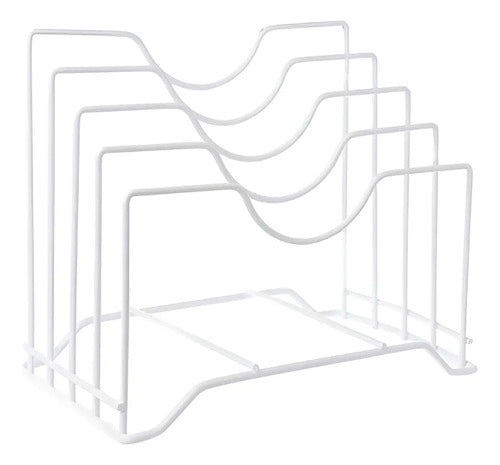Organizador Multiuso Tapas Tablas Cocina Soporte Mesada Color Blanco