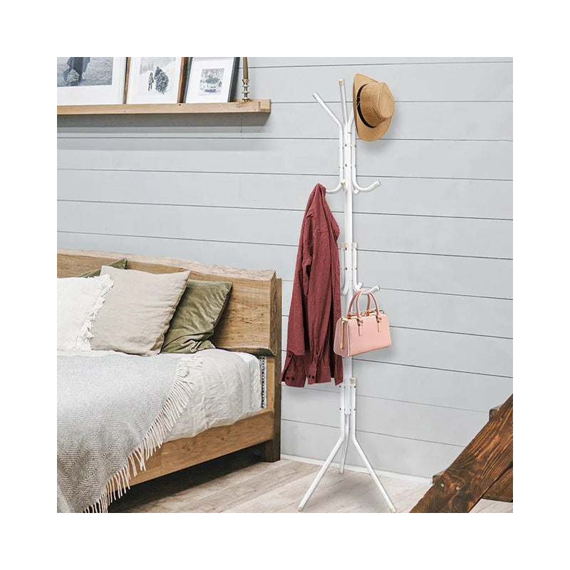 Perchero De Pie Metal Organizador Abrigos Sombrero 172x42cm