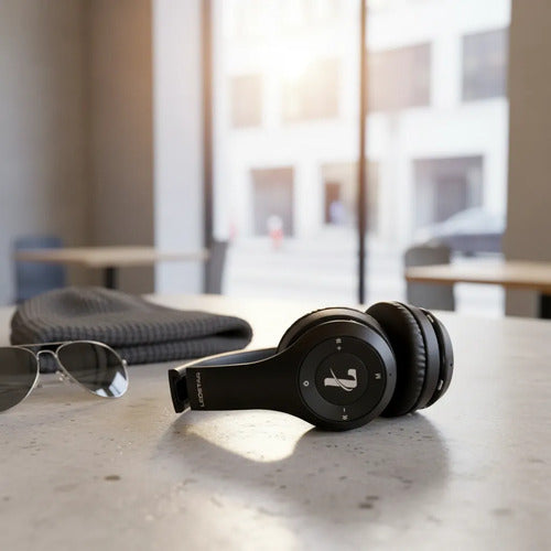 Auricular Bluetooth Tf Aux 3.5 Micrófono Vincha Ajustable Negro