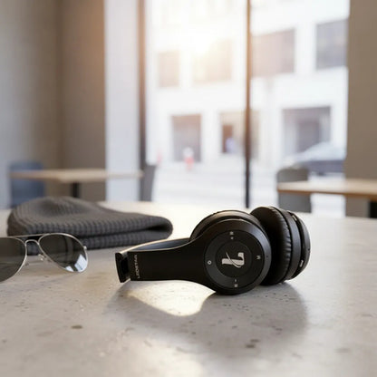 Auricular Bluetooth Tf Aux 3.5 Micrófono Vincha Ajustable Negro