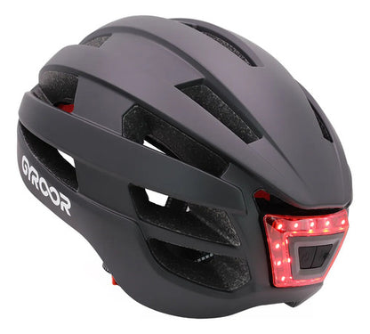 Casco Monopatin Luz Led Recargable Usb Ciclismo Talle Grande Negro L