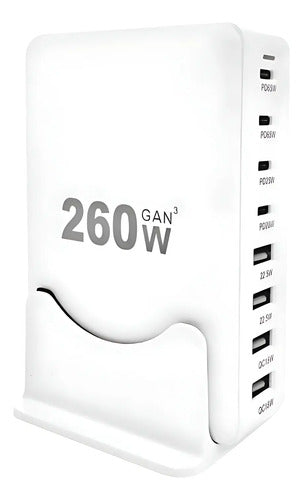 Estacion De Carga 260w 4 Usb A + 4 Usb Tipo C Cargador