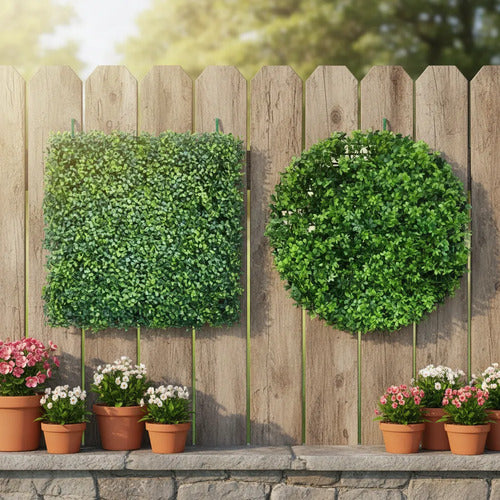 Panel Muro Artificial Decorativo Hojas Verde Jardin Pared Hojas / Muro Verde Artificial Verde