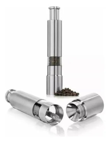 Molinillo Manual Acero Inoxidable Pimententero Salero 15 Cm Plateado