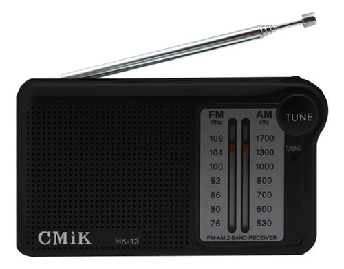 Radio Portátil Am Fm Salida Jack 3.5 Antena Bolsillo Mini Negro
