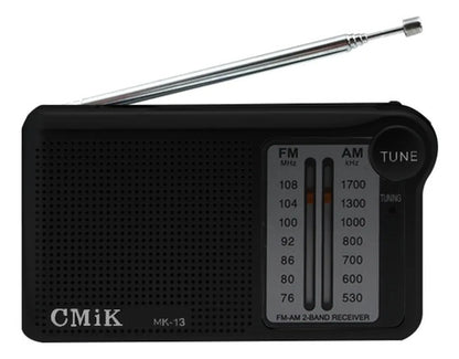 Radio Portátil Am Fm Salida Jack 3.5 Antena Bolsillo Mini Negro
