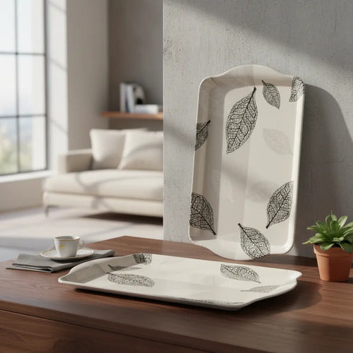Bandeja Servir Melamina Rectangular 49x30cm Alimentos Hogar Beige