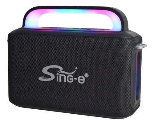 Parlante Bluetooth Equipo Karaoke Microfono Luces Rgb 300w Negro