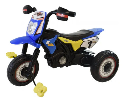 Triciclo Moto Infantil Pedales Con Luces Música Baúl Trasero Azul