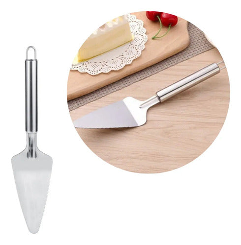 Pala Espatula Para Cortar Torta De Acero Inoxidable Plateado