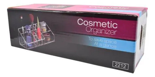 Organizador Acrílico Maquillaje Cosmético 14 Compartimientos Blanco