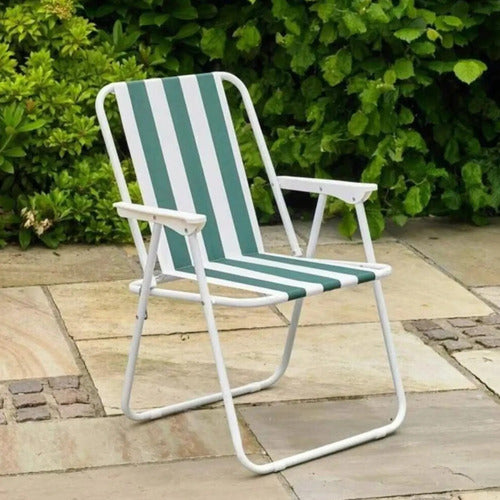 Set X3 Silla Plegable Rayada Playera Jardin Camping Reposera Varios