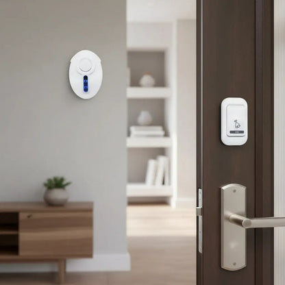 Timbre Inalambrico Doble Receptor Anti-interferencias Remoto Blanco