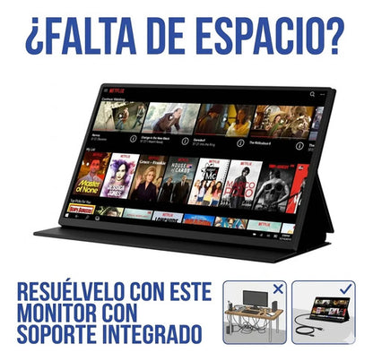 Monitor Portatil 18.5 Pulgadas Full Hd 1080p 60hz Usb Pc Negro