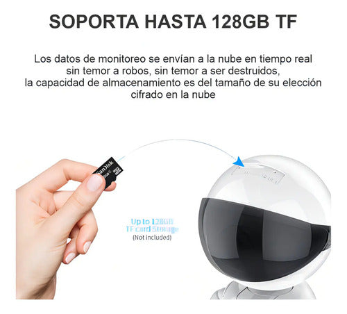 Camara De Seguridad Wifi Robot Monitor De Bebe 360° Yosee Color Blanco