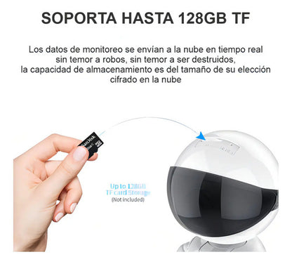 Camara De Seguridad Wifi Robot Monitor De Bebe 360° Yosee Color Blanco